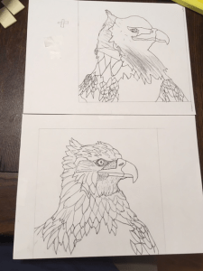 Photo of pen only eagle drawing